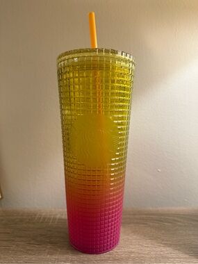 Starbucks Yellow to Pink Ombre Disco Lemonade Tumbler